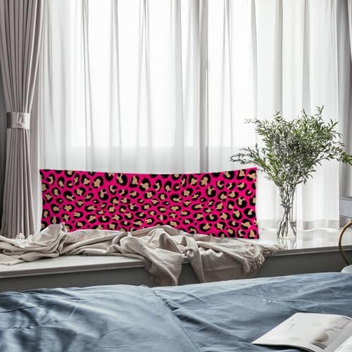 Hot Pink Y2K 2000s Leopard Body Pillow Covers 20x54, Y2K Room Decor, Trendy - Image 5