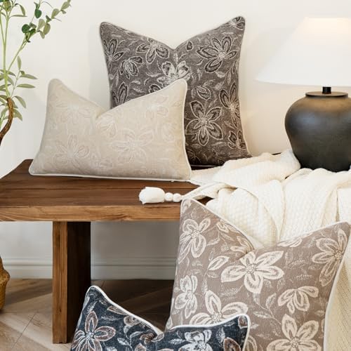 MATTINS Vintage Floral Patterned Throw Pillow Cover 22x22 - Image 6