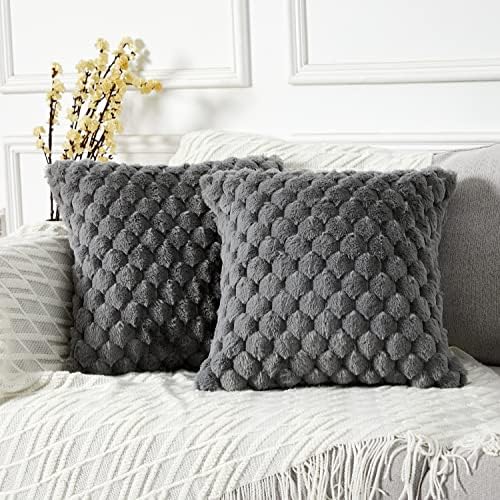 Yaertun Pack of 2 Super Soft Cozy Decorative Throw Pillow Covers Fuzzy Plush by YAERTUN