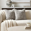 BlissBlush Decorative Throw Pillow Covers 20x20 Set of 2, Light Gray Soft Woven by BlissBlush