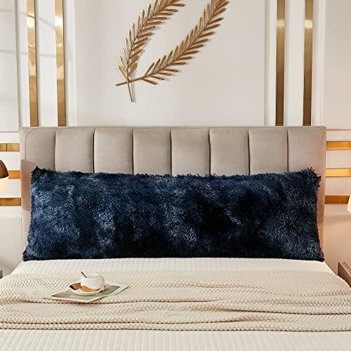 JAUXIO Faux Fur Fluffy Body Pillow Cover Luxury Shaggy Plush Decorative Body - Image 2