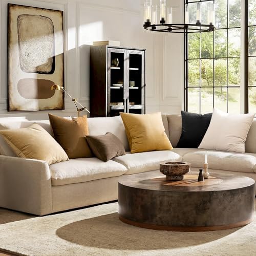 MIULEE Velvet Throw Pillow Covers 20x20 Inch Pack of 2 Beige - Image 2