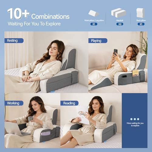 Kayfia Reading Pillow, Gel Memory Foam Back Rest Pillow - Image 4