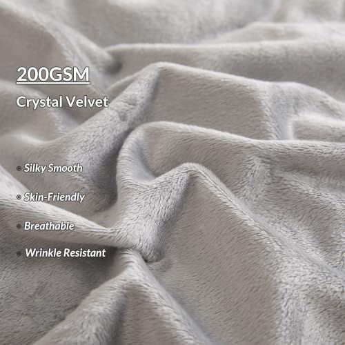 XeGe 3D Bubble Fluffy Faux Rabbit Fur Body Pillow Cover 20x54, Light Grey - Image 7