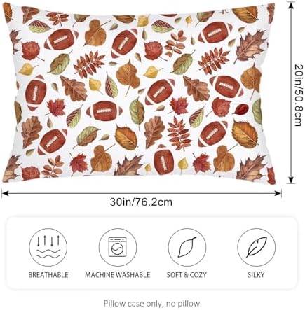 Fall Throw Pillow Cases Queen Size Set of 2, Football Pillow Cover Football - Image 2