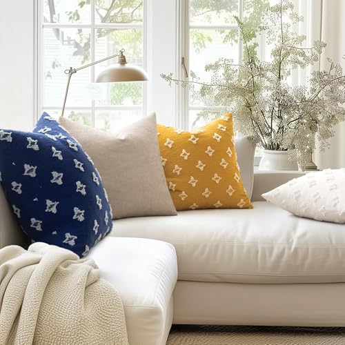 MIULEE Set of 2 Decorative Throw Pillow Covers Rhombic Jacquard Pillowcase Eruo - Image 4