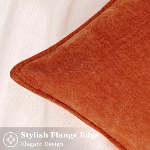decorUhome Chenille Rust Velvet Throw Pillow Covers 12x20 Set of 2 - Image 3