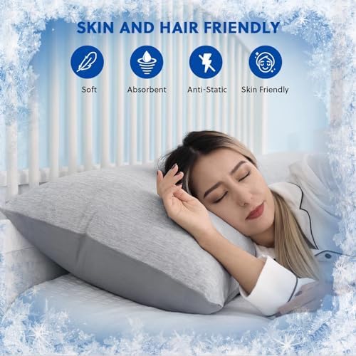 HOMFINE Cooling Pillowcases for Hot Sleepers Standard Set of 2 - Image 3