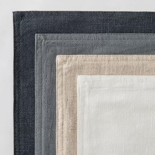 MIULEE Neutral Cream/Gray Boho Linen Pillow Covers 18x18 Inch Pack of 4 - Image 6