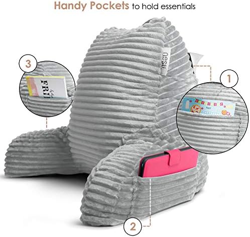 Nestl Reading Pillow with Shredded Memory Foam, Luxe Cut Plush Back Pillow - Image 6
