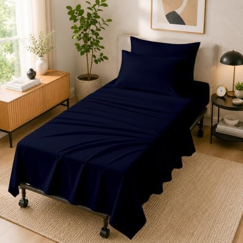 Cottingon 4 PC Cot Sheet Set 25"X75", Egyptian Cotton by COTTINGON