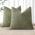 MIULEE Textured Chenille Throw Pillow Covers 18x18 Inch Sage Geen by MIULEE