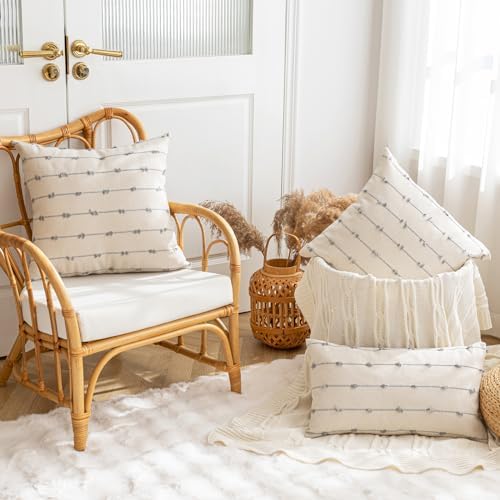 YEENAASY Boho Throw Pillow Covers 12x20 Set of 2 Farmhouse Pillow Cases - Image 4