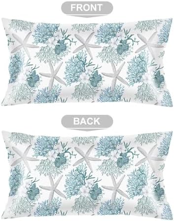 Silk Satin Pillowcase for Hair and Skin, Coastal Long Pillow Cover King Size - Image 3