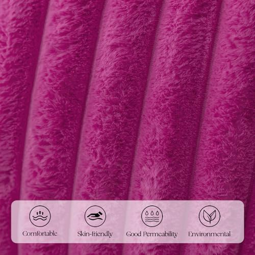 MOSAYT Faux Fur Throw Pillow Covers 16x16, Plush Velvet Soft Pillow Case - Image 2
