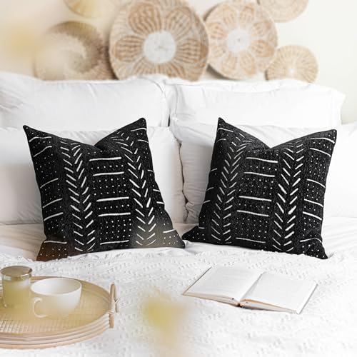 BlissBlush Black Decorative Throw Pillow Covers 18X18, Boho Farmhouse Cushion - Image 6