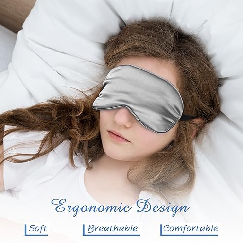 BBTO 4 Pcs Silk Sleep Eye Masks Smooth Soft Satin Eye Covers - Image 5