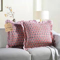 CPC Poppy Pink Ruffle Throw Pillow Covers by COTTONPRINTCLUB