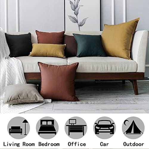 Jeanerlor 18"x18" Solid Cotton Linen Decoration Throw Pillow Case - Image 4