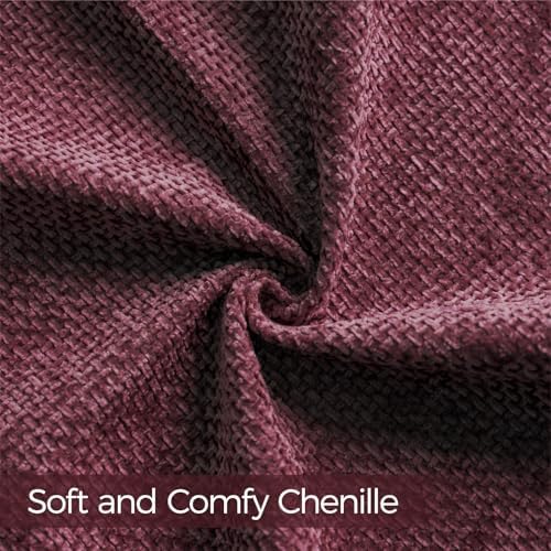 a moment Christmas Wine Red Chenille Throw Pillow Covers 22x22 Inch Pack of 2 - Image 5