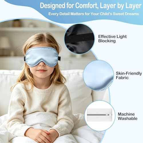 Kids Sleep Mask Eye Cover, Silk Sleeping Mask - Image 2