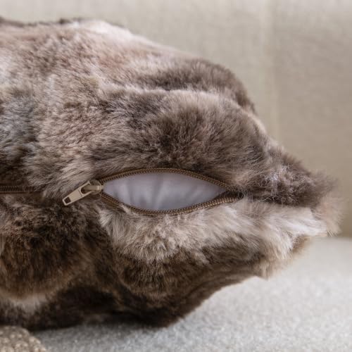MADIZZ Pack of 2 Thick Plush Faux Wool Throw Pillow Covers Soft Boho Throw - Image 3