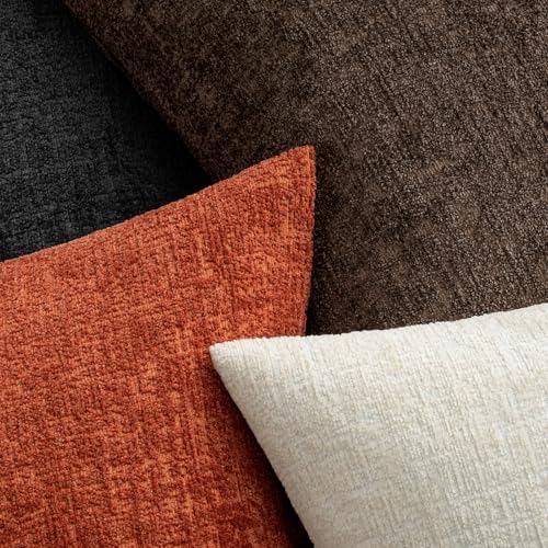 MIULEE Couch Pillow Covers Textured Chenille Home Decor 18x18 Black - Image 3