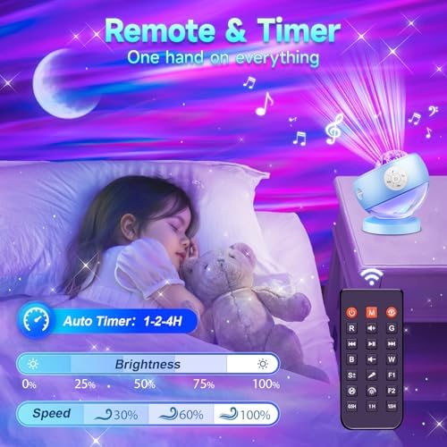COOLNIGHT Ambient Lighting Sound Machine Aurora Night Light Projector - Image 6