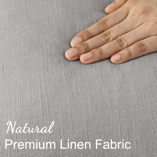 decorUhome Linen Fringe Light Grey Throw Pillow Covers 20x20 Set of 2 - Image 3