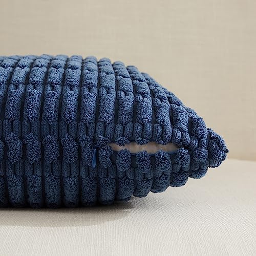 Fancy Homi Dusty Blue Lumbar Decorative Throw Pillow Covers 12x24 Inch - Image 3