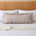 Lumbar Pillow Cover, Warm Taupe Gingham, 36x14 Inch, 1 Pack by Jilboo