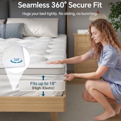3 Inch Thick King Mattress Topper, Viscose Derived from Bamboo - Image 5