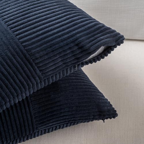 Fancy Homi 2 Packs Navy Blue Lumbar Decorative Throw Pillow Covers 14x22 Inch - Image 4