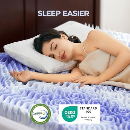 Dreamsmith King 4-Inch 7-Zone Cooling Gel Memory Foam Mattress Topper - Image 3