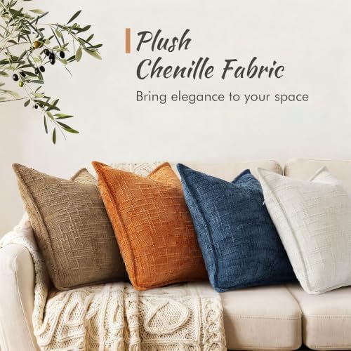 decorUhome Chenille Throw Pillow Covers 20x20 Set of 2 - Image 4