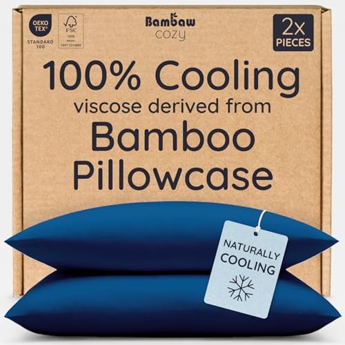 Bambaw 100% Viscose Derived from Bamboo Pillowcase Queen Size – Set of 2 by Bambaw