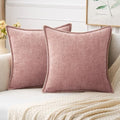 MIULEE Decorative Couch Throw Pillow Covers 18x18 Inch Blush Pink 2 Pack by MIULEE