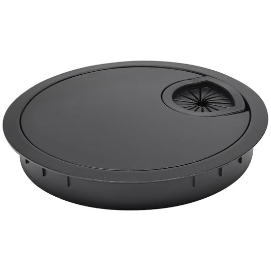 1 Pcs Desk Grommet 2-3/8" / 60 mm, Desk Cord Hole Cover, Cable Grommet Metal Zinc Alloy Materilal, Desk Hole Grommet for Home & Office Pc, Detachable Cable Cord Organizer-Flat Black