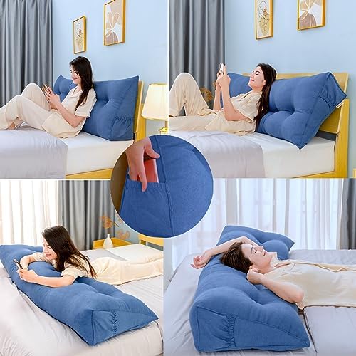 Peachwell Handmade Headboard Pillow- Triangular Wedge Support Large Bolster - Image 5