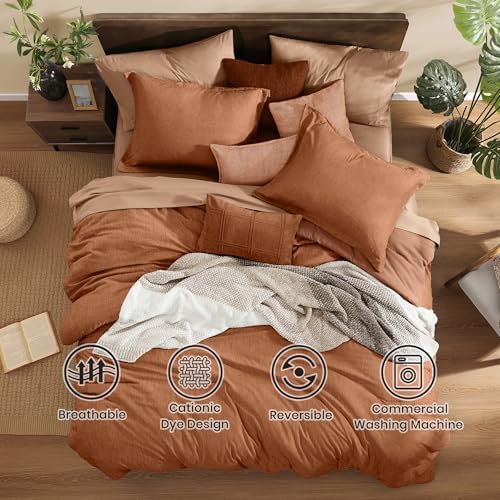 Monbix King Size Comforter Set 7 Pieces Autumn Leaf Bed in a Bag - Image 2