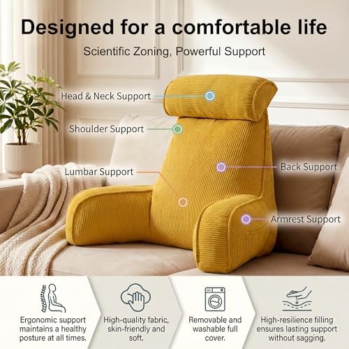 Reading Pillow for Sitting Up in Bed, Backrest Cushion - Image 3