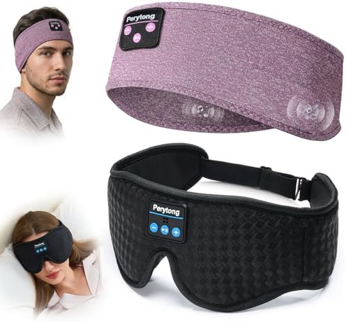 Wireless Sleep Mask with Sleep Headphones Set, Sink into Your Pillow, Pull Down by Perytong