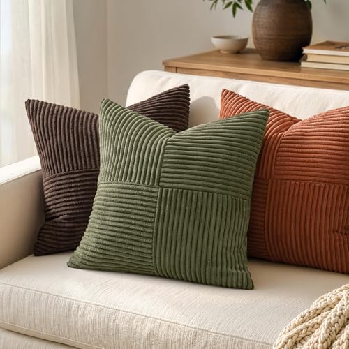 MIULEE Olive Green Decorative Throw Pillow Covers - Image 3