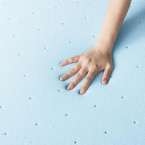 Mellow 2.5 Inch Ventilated Memory Foam Mattress Topper, Cooling Gel Infusion - Image 5