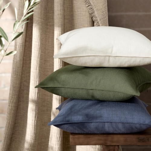 MIULEE Thick Textured Navy Blue Euro Sham Throw Pillow Covers 24x24 Inch - Image 6