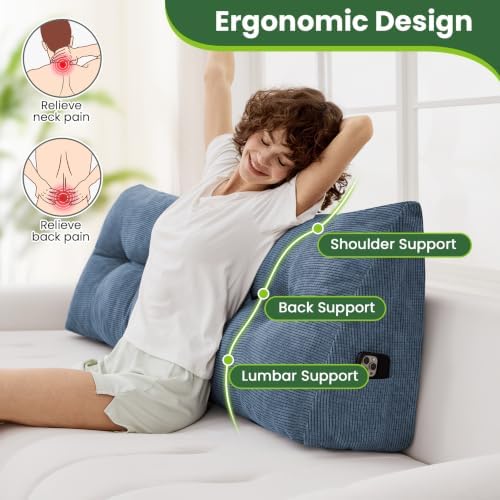 Headboard Pillow Twin, Triangle Bed Wedge Pillow - Image 3