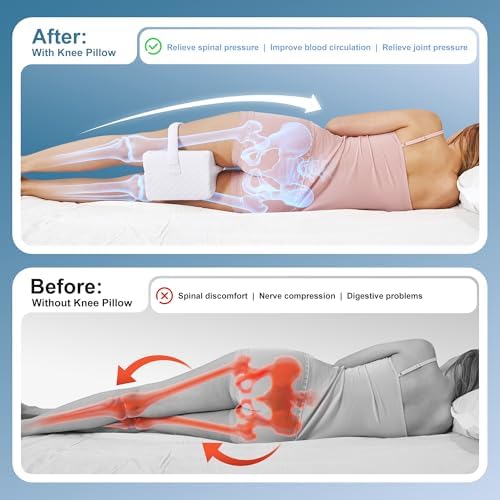 UJPFEO Knee Pillow for Side Sleepers, Memory Foam Leg Support Pillow for - Image 5