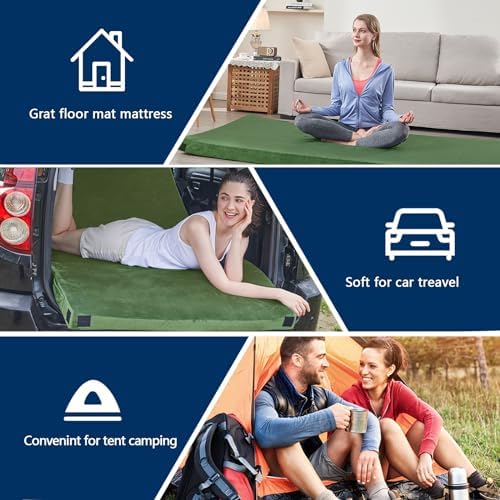 CYMULA Memory Foam Camping Mattress Pad, Sleeping Mat, Portable Roll Up Mattress - Image 5
