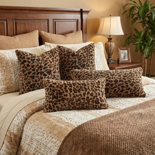 Cheetah Print Room Decor Leopard Print Throw Pillow Covers 18x18 Set of 2 - Image 5