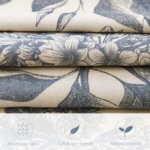 Foindtower Set of 2 Linen Floral Vintage Throw Pillow Covers Neutral Accent - Image 2